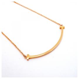 Tiffany & Co-Tiffany T Smile Small Necklace in 18K Pink Gold-Other