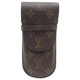 Louis Vuitton-LOUIS VUITTON MONOGRAM BROWN CANVAS GLASSES CASE-Brown