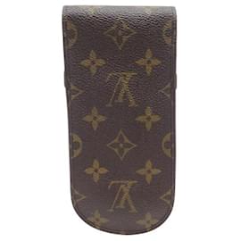 Louis Vuitton-LOUIS VUITTON MONOGRAM BROWN CANVAS GLASSES CASE-Brown