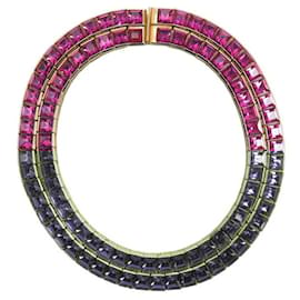 Christian Dior-NEW VINTAGE CHRISTIAN DIOR NECKLACE 2 STRANDS PINK RHINESTONES 42 CM-Pink