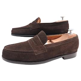 JM Weston-VINTAGE SHOES JM WESTON LOAFERS 180 SUEDE 7C 40.5 END 41 SHOE LOAFERS-Brown