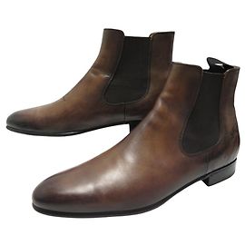 BOTAS CHELSEA SCRITTO DE CUERO MARRÓN BERLUTI 10 44 BOTAS Castaño