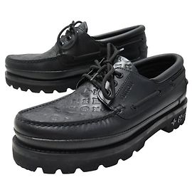 SCARPE LOUIS VUITTON DERBY LV RANGERS 08 42 IN PELLE GRANA NERA MONOGRAMMA Nero