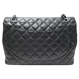 Chanel-SAC A MAIN CHANEL CLASSIQUE TIMELESS MAXI JUMBO A47600 CUIR CAVIAR NOIR-Noir