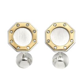 Gemelos Octagon Cartier en oro amarillo y acero inoxidable Otro