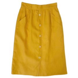 Valentino Garavani Valentino Studio gonna gialla in lino vintage 1980s Giallo