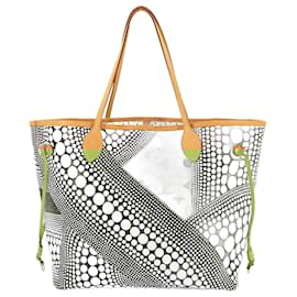 Louis Vuitton-Louis Vuitton Monogram Wave Neverfull MM Tote Bag-White,Monogram