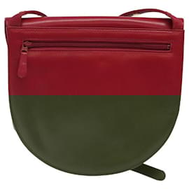 Givenchy-GIVENCHY Shoulder Bag Leather Red Gold Auth 120947-Red,Golden