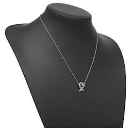 Autre Marque-TIFFANY&Co. Loving Heart Necklace Ag925 Silver Auth 119911-Silvery