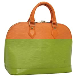 Louis Vuitton-LOUIS VUITTON Epi Alma Hand Bag Orange Mandarin M5214H LV Auth 120600-Orange,Grey