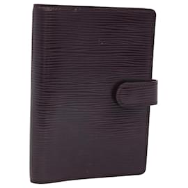 Louis Vuitton-LOUIS VUITTON Epi Agenda PM Day Planner Cover Cassis F2096K LV Auth 118144-Dark purple