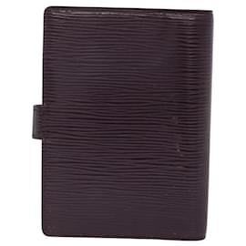 Louis Vuitton-LOUIS VUITTON Epi Agenda PM Day Planner Cover Cassis F2096K LV Auth 118144-Dark purple