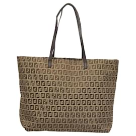 Fendi-Sac à bandoulière en toile Zucchino marron Auth hk2595-Marron