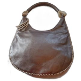 Braccialini hobo de couro Prata
