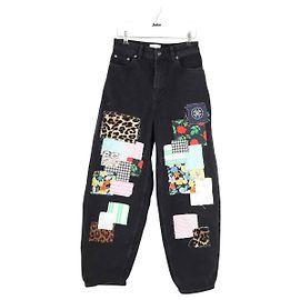 Ganni Jeans de algodão preto Preto
