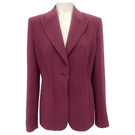 Altuzarra Burgundy One Button Blazer Red