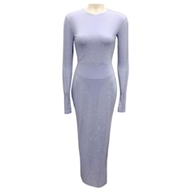 Autre Marque-Alex Perry Lilac Crystal Embellished Long Sleeved Jersey Midi Dress-Purple