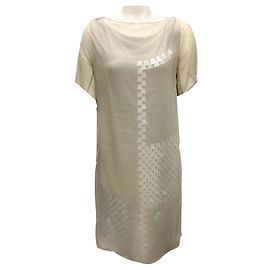 Seidenchiffon-Kleid mit Paillettenverzierung Akris Grey Craft Grau