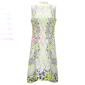 Peter Pilotto-Peter Pilotto White Multi Printed Sleeveless Crepe Midi Dress-White