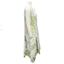 Peter Pilotto-Peter Pilotto White Multi Printed Sleeveless Crepe Midi Dress-White