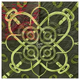 Hermès-Hermes Vintage Silk Scarf Eperon D'Or 1974 Henry D'Origny Black-Brown