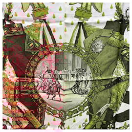 Hermès-Hermes Vintage Beige Jacquard Silk Scarf Napoleon 1963 Ledoux-Beige