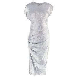 Paco Rabanne gerafftes Kleid mit metallischem Effekt Silber