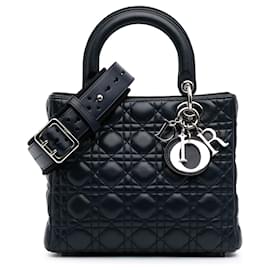 Dior-Dior Blue Limited Edition Medium Lambskin Cannage Lady Dior-Blue,Navy blue