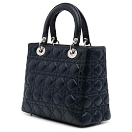 Dior-Dior Blue Limited Edition Medium Lambskin Cannage Lady Dior-Blue,Navy blue