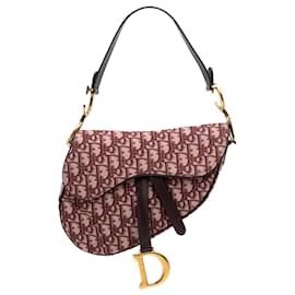 Dior-Dior Red Oblique Canvas Saddle Bag-Red