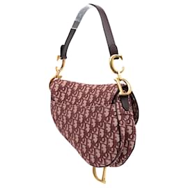 Dior-Dior Red Oblique Canvas Saddle Bag-Red