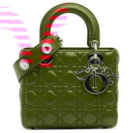 Dior-Dior Red Small Lambskin Cannage My ABCDior Lady Dior-Red