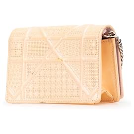 Dior-Dior Brown Baby Patent Microcannage Diorama Flap-Brown,Beige