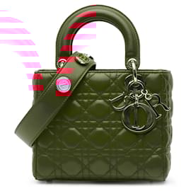 Dior-Dior Red Small Lambskin Cannage My ABCDior Lady Dior-Red