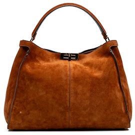 Fendi Brown Large Suede Peekaboo X-Lite Brown