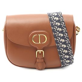 Dior Marrom Grande Crossbody Bobby em Couro Liso Marrom