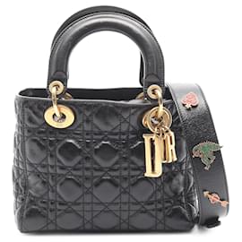 Dior-Dior Black Small Crinkled Patent Cannage My ABCDior Lady Dior-Black