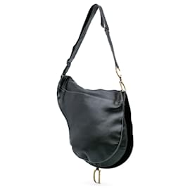 Dior-Dior Black Leather Baudrier Saddle Bag-Black