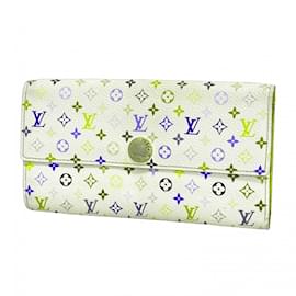 Louis Vuitton-Louis Vuitton Long Wallet Monogram Multicolor-White,Golden