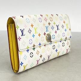 Louis Vuitton-Louis Vuitton Long Wallet Monogram Multicolor-White,Golden
