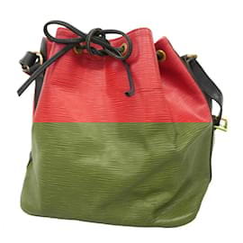 Louis Vuitton-Louis Vuitton Epi Bicolor Petit Noe Shoulder Bag-Black,Red