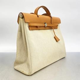 Hermès-Hermes Handbag Airbag MM Toile H Natural E Stamp-Other
