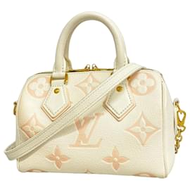 Louis Vuitton-Louis Vuitton Monogram Empreinte Bicolor Speedy Bandouliere 20 Handbag-Pink,White