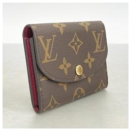 Louis Vuitton-Louis Vuitton Monogram Porto Monnaie Rosari Coin Case-Brown,Fuschia