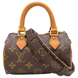 Louis Vuitton-Louis Vuitton Monogram Mini Speedy Shoulder Bag-Brown,Monogram