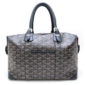 Goyard Boeing 30 Black Coated Canvas and Leather Handbag Black