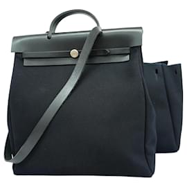 Hermès-Hermes Handbag Airbag MM Toile Officier-Black