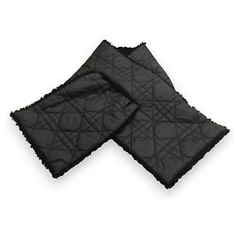 Écharpe/Châle réversible en soie Macrocannage Boa de Christian Dior Noir