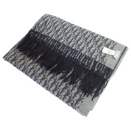 Christian Dior Navy Silk Stole Navy blue