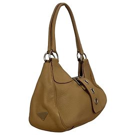 Bolsa de ombro Prada Moon Bag Bege de couro Bege